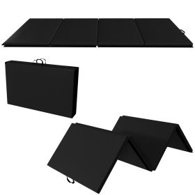 Only Supports Self Pickup  Folding Gym Mat With Carrying Handle For Protective Flooring In Mixed Martial Arts, Gymnastics, And Home Gyms, 2 Inch (Option: Black)