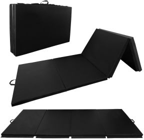 Only Supports Self Pickup  Folding Aerobics Mat, Extra Thick High-density Gymnastics Mat, Tear-resistant Aerobics Mat For Mixed Martial Arts, Str (Option: Black)