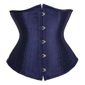 SEXY Gothic Underbust Corset and Waist cincher Bustiers Top Workout Shape Body Belt Plus size Lingerie S-6XL (Color: 7055-navy, size: 6XL)