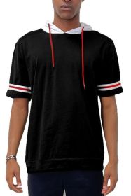 SHORT SLEEVE HOODED SHIRT (Color: Black, size: 2XL)