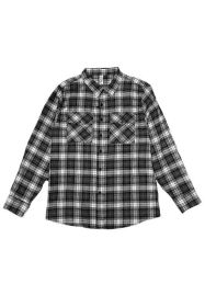 Regular Fit Checker Plaid Flannel Long Sleeve (Color: YELLOW BROWN, size: L)