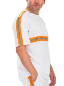 REFLECTIVE T-SHIRT (Color: white orange, size: L)