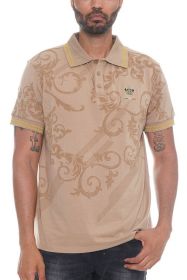 Version Couture Polo Button Down Shirt (Color: Khaki, size: 3XL)