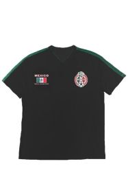UNISEX MEXICO TEAM WORLD SOCCER JERSEYS TOP (Color: Black, size: M)