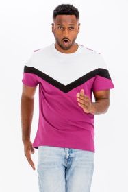 COLOR BLOCK TSHIRT (Color: fuchsia/black, size: S)