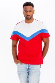COLOR BLOCK TSHIRT (Color: RED/BLUE, size: S)