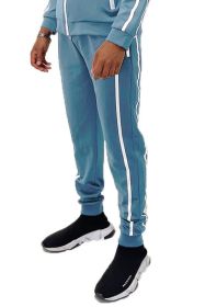 Mens Active Wear Running Track Pant Joggers (Color: SKY, size: XL)