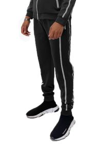 Mens Active Wear Running Track Pant Joggers (Color: Black, size: XL)