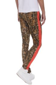 WEIV MEN'S HUNTER CAMO TRACK PANTS (Color: CAMO-ORANGE, size: S)