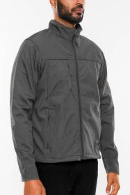 Mens Solid Soft Shell Storm Tech Jacket Coat (Color: Dark Grey, size: XL)