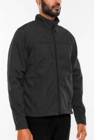 Mens Solid Soft Shell Storm Tech Jacket Coat (Color: Black, size: M)