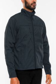 Mens Solid Soft Shell Storm Tech Jacket Coat (Color: NAVY, size: XL)
