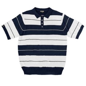 Charlie Brown Shirt Short Sleeve Polo (Color: NAVY WHITE, size: S)