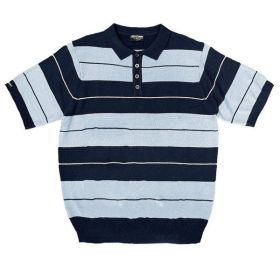Charlie Brown Shirt Short Sleeve Polo (Color: NAVY SKY, size: XL)