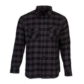 Flannel Casual Button Down Shirts (Color: Dark Grey, size: L)
