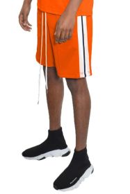 Side Stripe Tape Shorts (Color: ORANGE, size: 2XL)