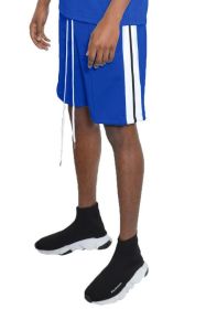 Side Stripe Tape Shorts (Color: ROYAL, size: 3XL)