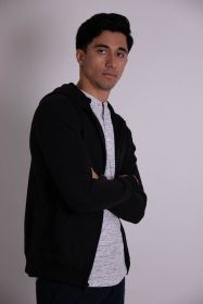 FLEECE ZIPPER HOODIE (Color: Black, size: XXL)