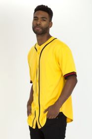 Unisex Active Sports Team Baseball Jersey (Color: Yellow, size: L)