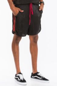 METALLIC FLICK SHORTS (Color: Black / Red, size: XL)