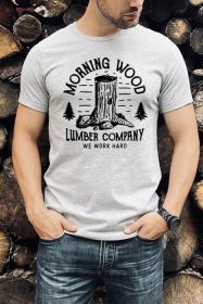 Morning Wood Men's Tee (Color: Deep Teal, size: XL)