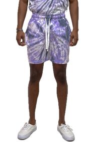 Cyclone Pinwheel Tie Dyed Shorts (Color: Purple, size: S)