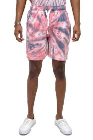 Cyclone Pinwheel Tie Dyed Shorts (Color: Red, size: M)