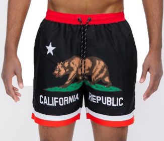 California Swim Shorts (Color: Black, size: XL)
