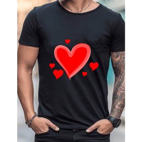 Celebrate in Style with This 100% Cotton Men's Valentine's Day Tee (Style: 53)