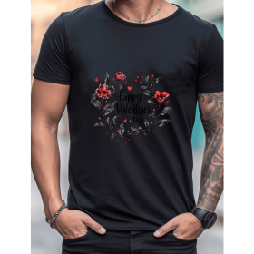 Celebrate in Style with This 100% Cotton Men's Valentine's Day Tee (Style: 25)