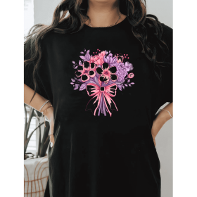 Casual Women's Cotton T-Shirt with Bow Detail - Trendy and Comfortable for Every Season (Style: 148)