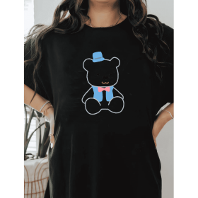 Casual Women's Cotton T-Shirt with Bow Detail - Trendy and Comfortable for Every Season (Style: 156)