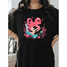 Casual Women's Cotton T-Shirt with Bow Detail - Trendy and Comfortable for Every Season (Style: 135)