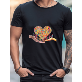 Celebrate in Style with This 100% Cotton Men's Valentine's Day Tee (Style: 489)