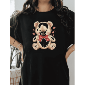 Casual Women's Cotton T-Shirt with Bow Detail - Trendy and Comfortable for Every Season (Style: 445)