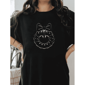 Casual Women's Cotton T-Shirt with Bow Detail - Trendy and Comfortable for Every Season (Style: 460)