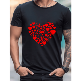 Celebrate in Style with This 100% Cotton Men's Valentine's Day Tee (Style: 157)