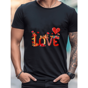Celebrate in Style with This 100% Cotton Men's Valentine's Day Tee (Style: 128)