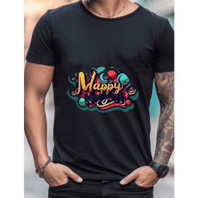2025 New Year Cotton T-Shirt for Men - Stylish & Comfortable Short Sleeve Tee for All Seasons (Style: 17)