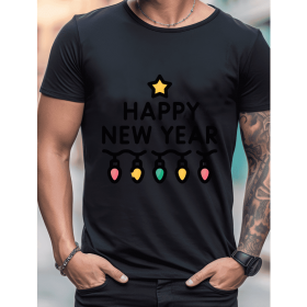 2025 New Year Cotton T-Shirt for Men - Stylish & Comfortable Short Sleeve Tee for All Seasons (Style: 52)