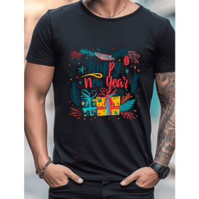 2025 New Year Cotton T-Shirt for Men - Stylish & Comfortable Short Sleeve Tee for All Seasons (Style: 15)