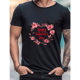 Celebrate in Style with This 100% Cotton Men's Valentine's Day Tee (Style: 382)