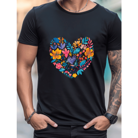 Celebrate in Style with This 100% Cotton Men's Valentine's Day Tee (Style: 438)