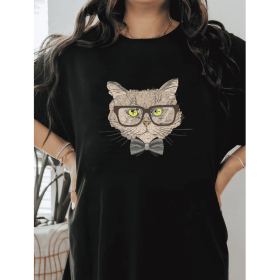 Casual Women's Cotton T-Shirt with Bow Detail - Trendy and Comfortable for Every Season (Style: 249)