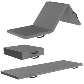 Only Supports Self Pickup  Tri-Fold Folding Exercise Mat With Carrying Handle For Mixed Martial Arts, Gymnastics And Home Gym Protecting Floor, 2 (Option: Gray)