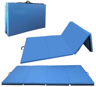 Only Supports Self Pickup  Folding Aerobics Mat, Extra Thick High-density Gymnastics Mat, Tear-resistant Aerobics Mat For Mixed Martial Arts, Str (Option: Blue)